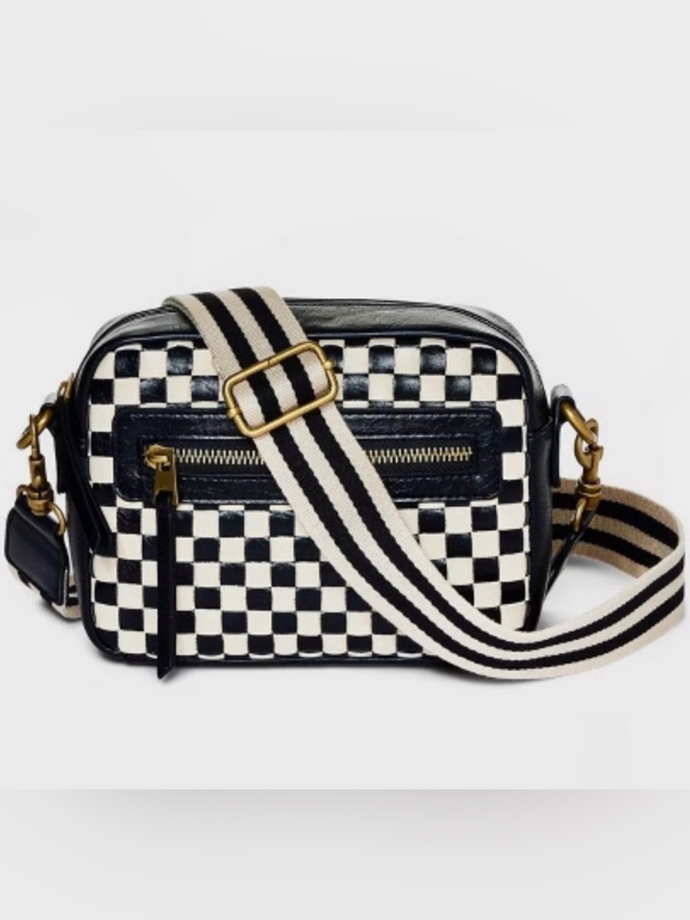 Universal Thread Black and White Checkered Crossbody Bag